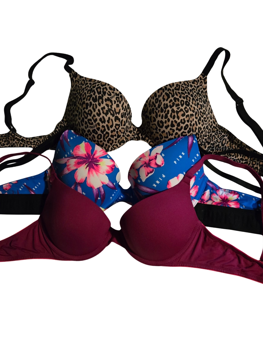 NWoT VS PINK Wear Everwhere Push-up Bra 3-Bra Bundle 34B